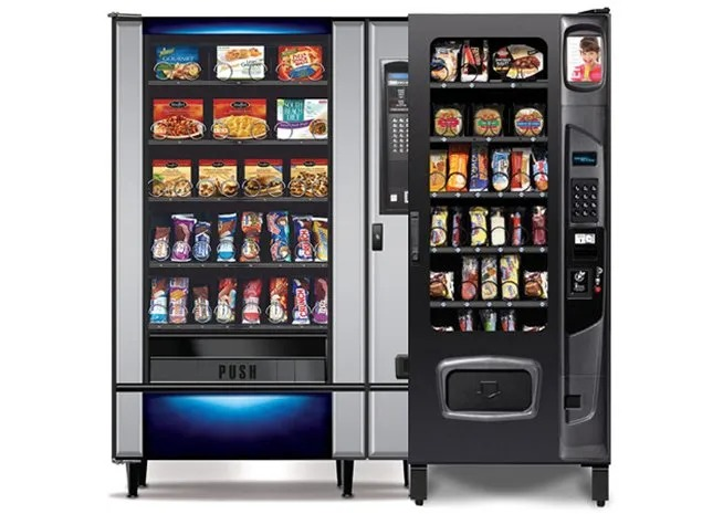 Premium food and snack vending machine combo